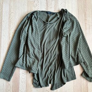 BUNDLE - 2 G by Giuliana tops - Green cardigan and green tank top